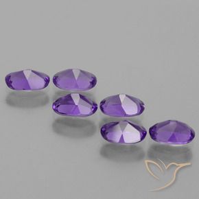 Pedras preciosas de Ametista Violeta médio natural de 2.46 ct, oval, VVS-VS