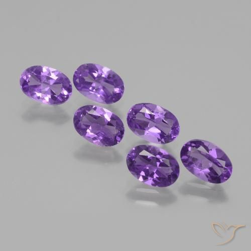 Pedras preciosas de Ametista Violeta médio natural de 2.42 ct, Corte Oval, VVS-VS