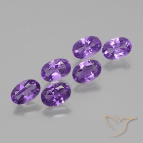 Pedras preciosas de Ametista Violeta médio natural de 2.42 ct, Corte Oval, VVS-VS
