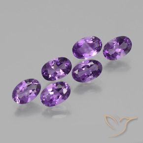 Pedras preciosas de Ametista Violeta médio natural de 2.54 ct, oval, VVS-VS