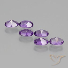Pedras preciosas de Ametista Violeta médio natural de 2.54 ct, oval, VVS-VS