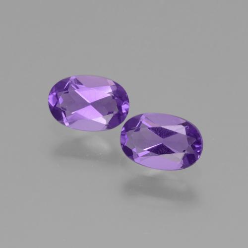 Pedras preciosas de Ametista Violeta médio natural de 0.80 ct, Corte Oval, VVS-VS
