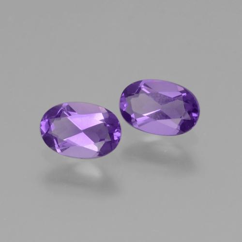 Pedras preciosas de Ametista Violeta médio natural de 0.80 ct, Corte Oval, VVS-VS
