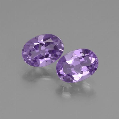 Pedras preciosas de ametista violeta médio natural de 1,45 ct, corte oval, VVS-VS