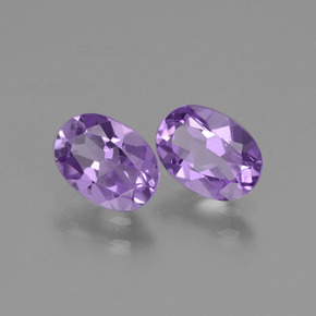 Pedras preciosas de ametista violeta médio natural de 1,45 ct, corte oval, VVS-VS