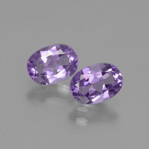 Pedras preciosas de ametista violeta médio natural de 1,42 ct, corte oval, VVS-VS