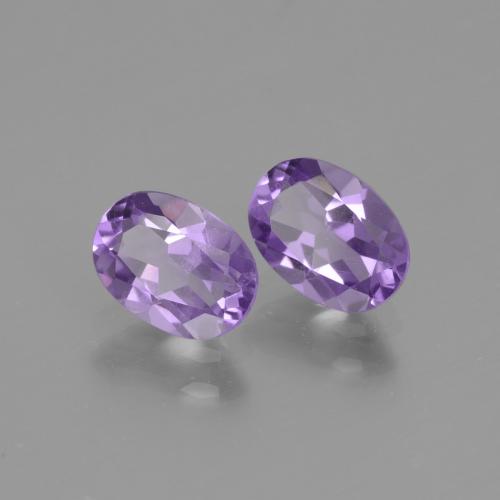 Pedras preciosas de ametista violeta médio natural de 1,42 ct, corte oval, VVS-VS