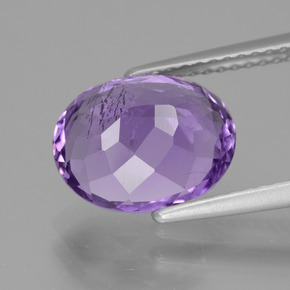 Ametista violeta natural 3,14ct, corte oval, VS-SI