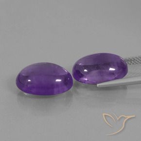 Pedras preciosas de Ametista Violeta médio natural de 12.74 ct, oval, Translúcido