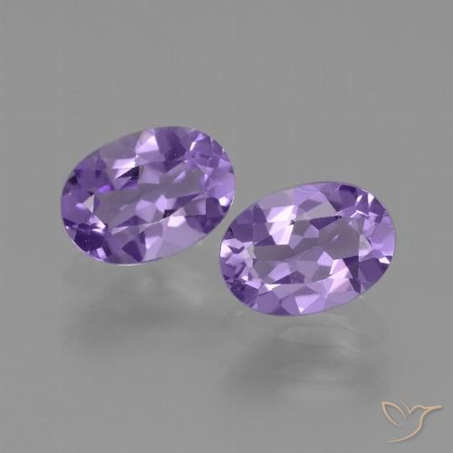 Pedras preciosas de ametista violeta médio natural de 1,43 ct, corte oval, VVS-VS