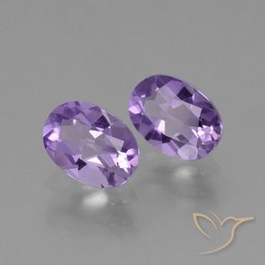 Pedras preciosas de ametista violeta médio natural de 1,43 ct, corte oval, VVS-VS