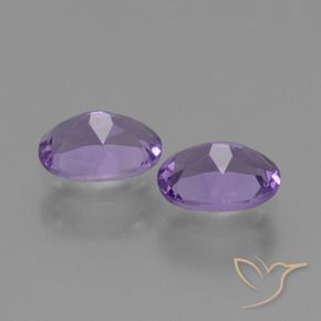 Pedras preciosas de ametista violeta médio natural de 1,43 ct, corte oval, VVS-VS