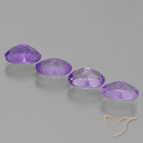 Pedras preciosas de Ametista Violeta médio natural de 2.80 ct, oval, VS