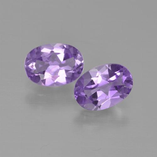 Pedras preciosas de ametista violeta natural de 1,40 ct, corte oval, VS