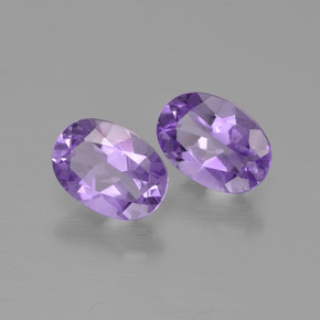 Pedras preciosas de ametista violeta natural de 1,40 ct, corte oval, VS