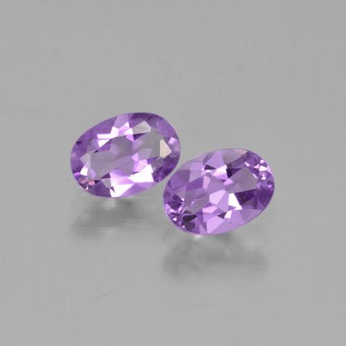 Pedras preciosas de ametista violeta rosado natural de 1,37 ct, corte oval, VS