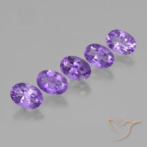 Pedras preciosas de Ametista Violeta médio natural de 3.73 ct, oval, VS
