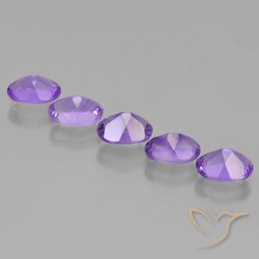 Pedras preciosas de Ametista Violeta médio natural de 3.73 ct, oval, VS