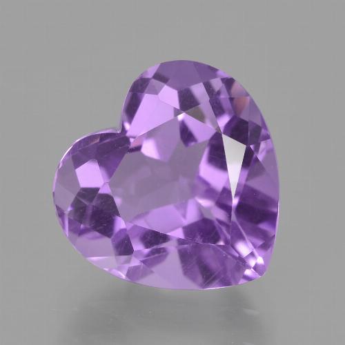 Ametista Violeta Púrpura Médio Natural 3.43ct, Formato de coração, VVS-VS