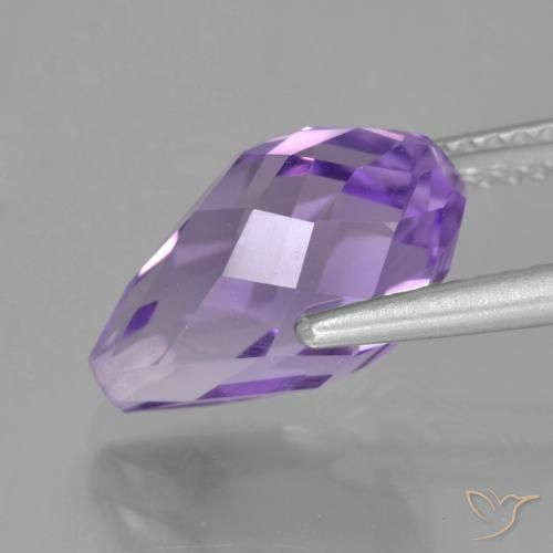 Ametista Íris Rosa Violeta Natural 4.23ct, Briolette, VS