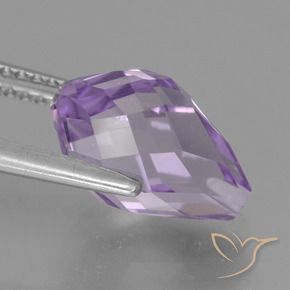 Ametista Violeta rosado claro Natural 3.48ct, Briolette, VS