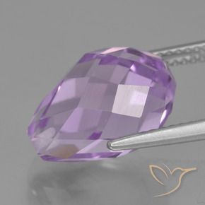 Ametista Violeta rosado claro Natural 7.63ct, Briolette, VS