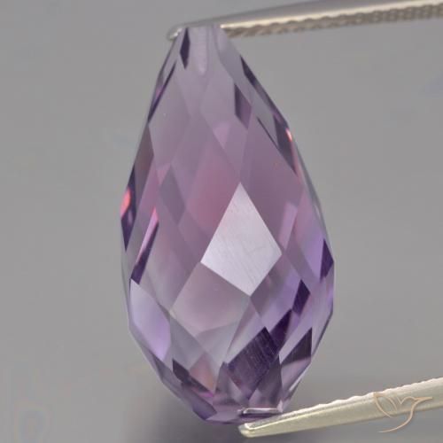 12.34ct Natural Violeta médio Ametista, Briolette, VVS-VS
