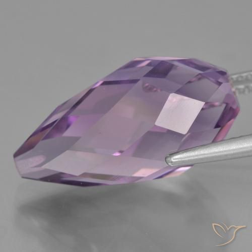 Ametista Violeta médio Natural 12.34ct, Briolette, VVS-VS