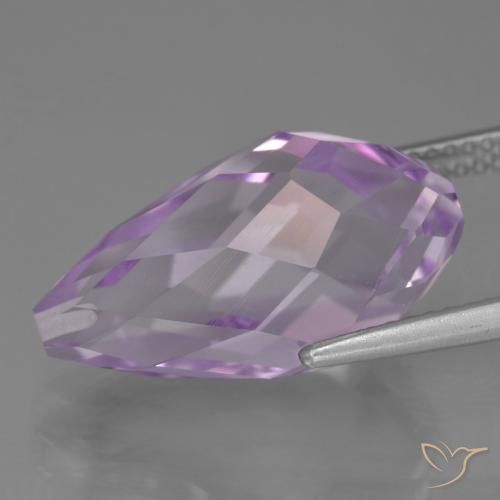 Ametista Violeta rosado claro Natural 11.48ct, Briolette, VS