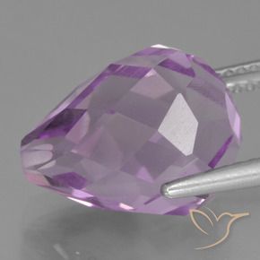 Ametista Violeta rosado Natural 9.36ct, Briolette, VS