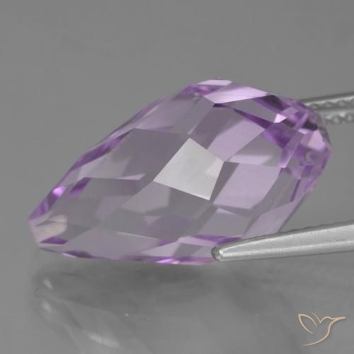 Ametista Violeta Rosado Médio Natural 11.68ct, Briolette, VVS-VS