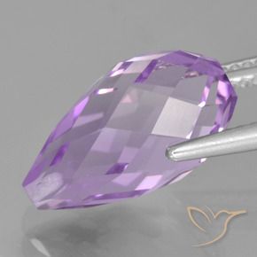Ametista Violeta rosado Natural 6.31ct, Briolette, VS