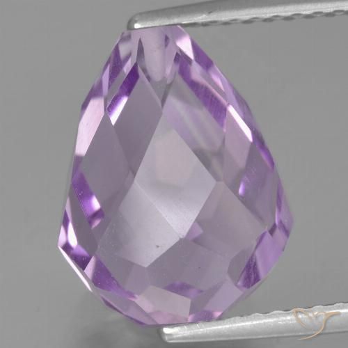 6.36ct Natural Íris Rosa Violeta Ametista, Briolette, VS