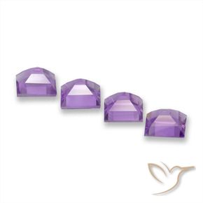 Pedras preciosas de Ametista Violeta-rosa médio natural de 3.74 ct, Quadrado, VVS-VS