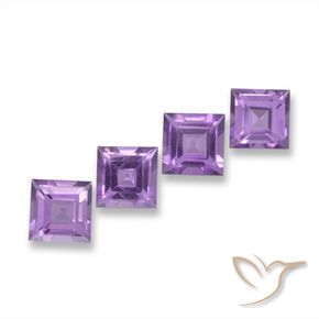 Pedras preciosas de Ametista Violeta rosado natural de 4.01 ct, Quadrado, VVS-VS