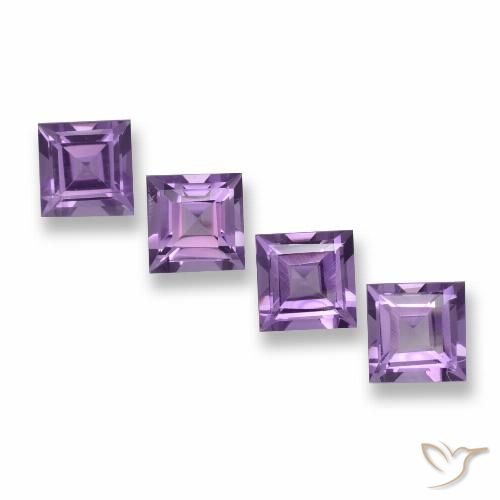 3.94ctw Natural Violeta-rosa médio Ametista, Quadrado, VVS-VS