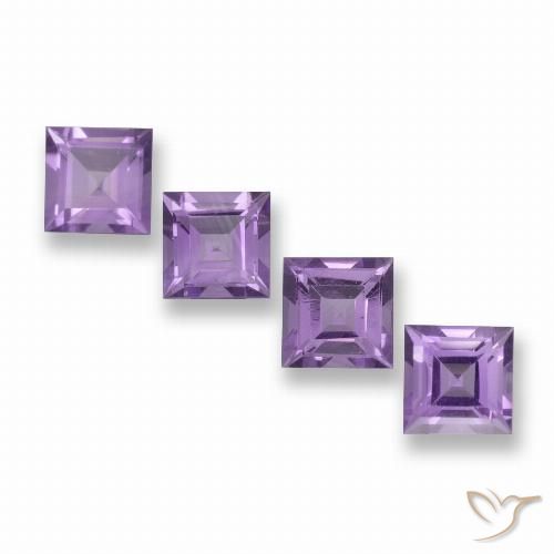 4.07ctw Natural Violeta-rosa médio Ametista, Quadrado, VVS-VS