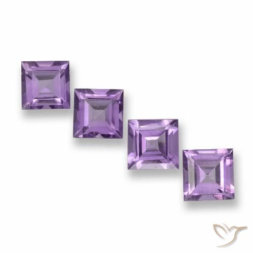 3.77ctw Natural Violeta-rosa médio Ametista, Quadrado, VVS-VS