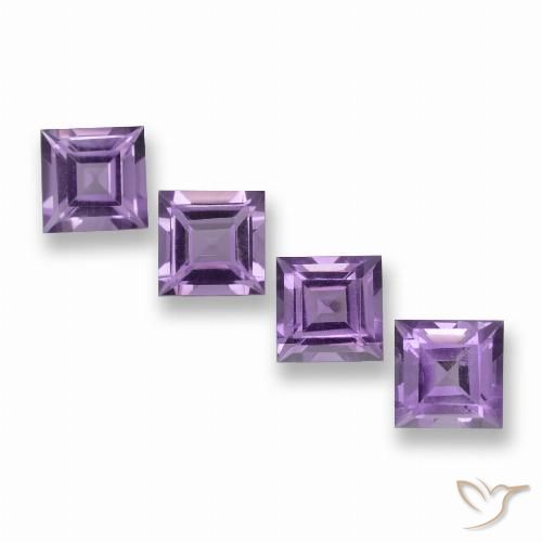 3.87ctw Natural Violeta-rosa médio Ametista, Quadrado, VVS-VS