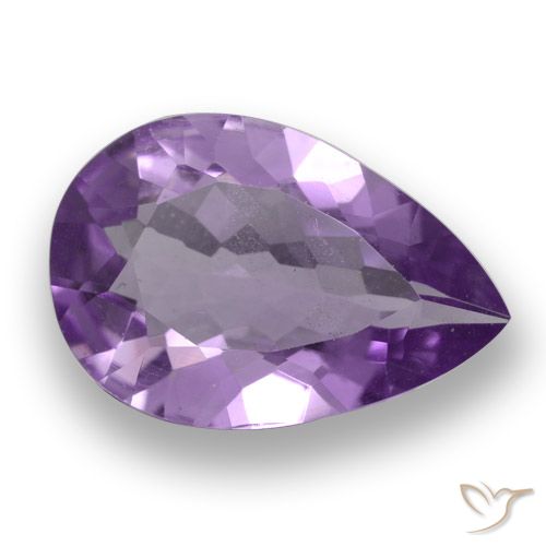 Ametista violeta púrpura profundo natural 3,84ct, formato de pêra, VS