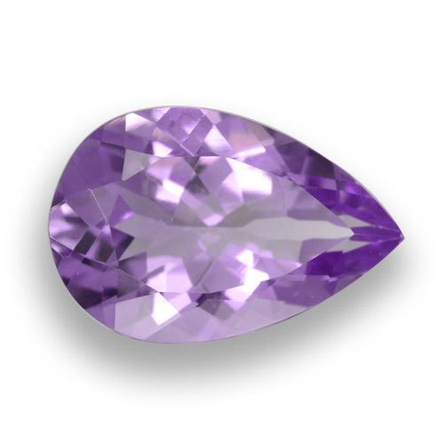 Ametista violeta médio natural 4,49ct, formato de pêra, VVS