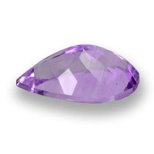 Ametista violeta médio natural 4,49ct, formato de pêra, VVS