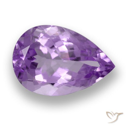 Ametista violeta médio natural 5,23ct, formato de pêra, VVS