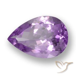 Ametista violeta médio natural 5,23ct, formato de pêra, VVS