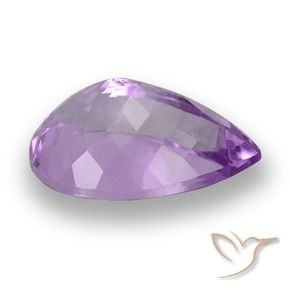 Ametista violeta médio natural 5,23ct, formato de pêra, VVS