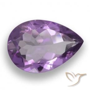 Ametista Violeta médio Natural 4.30ct, Formato de pêra, VS