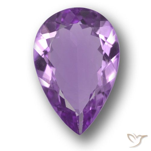 Ametista Violeta médio-escuro Natural 3,86ct, Formato de pêra, VVS