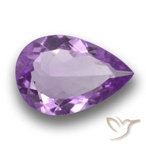 Ametista Violeta médio-escuro Natural 3,86ct, Formato de pêra, VVS