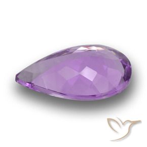 Ametista Violeta médio-escuro Natural 3,86ct, Formato de pêra, VVS