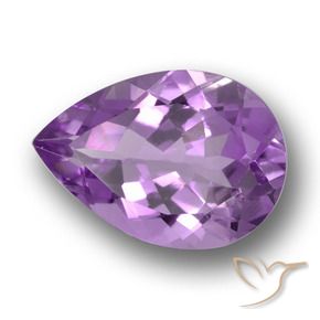 Ametista Violeta rosado Natural 4.84ct, Formato de pêra, VVS